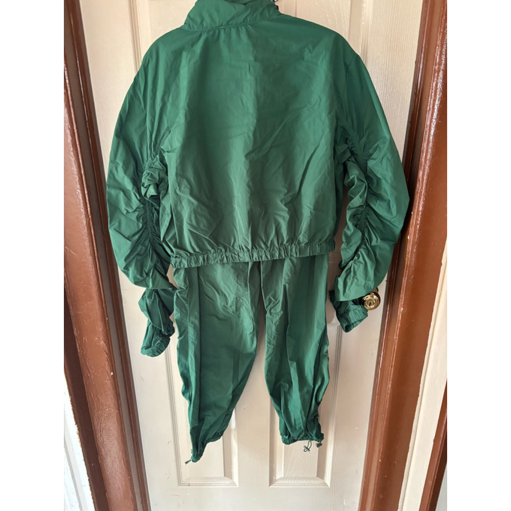 Women's Fashion Nova Windbreaker Jogger Set Size L Green - Picture 7 of 7